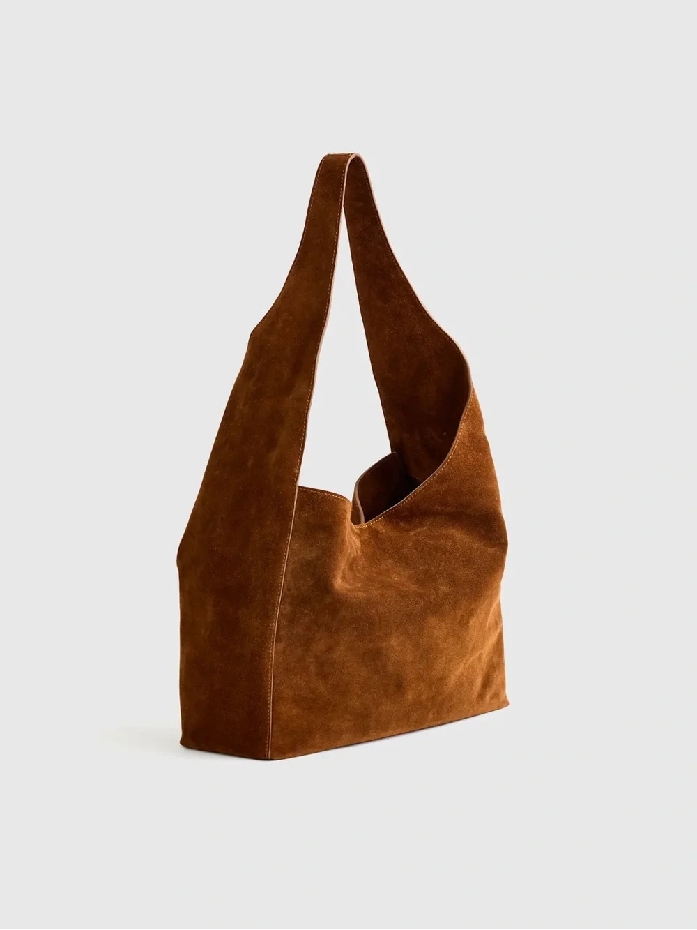New Quince Italian Suede Slouchy Shoulder Bag - Whiskey $150